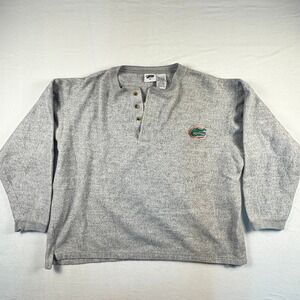 Pro Edge Florida Gators Henley Sweatshirt Mens XL Gray Vintage Embroidered NCAA